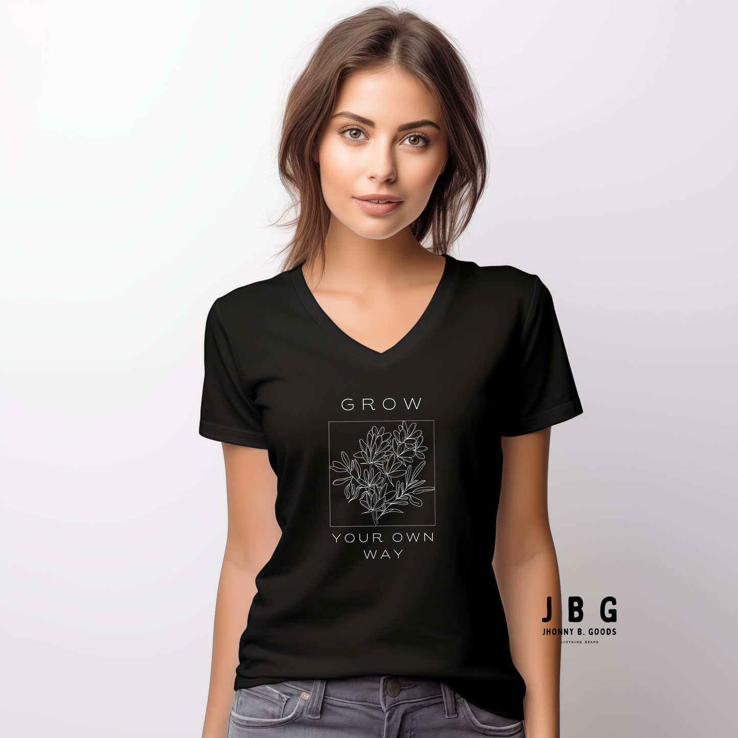 Grow Your Own way women's Short Sleeve V-Neck T-Shirt - Jhonnybgoods