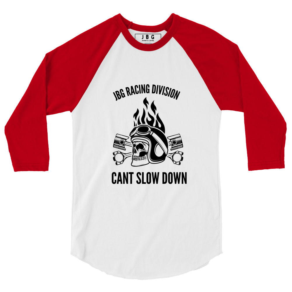 Can’t Slow Down Women’s 3/4 Sleeve Raglan Shirt | Vintage Moto Baseball Tee
