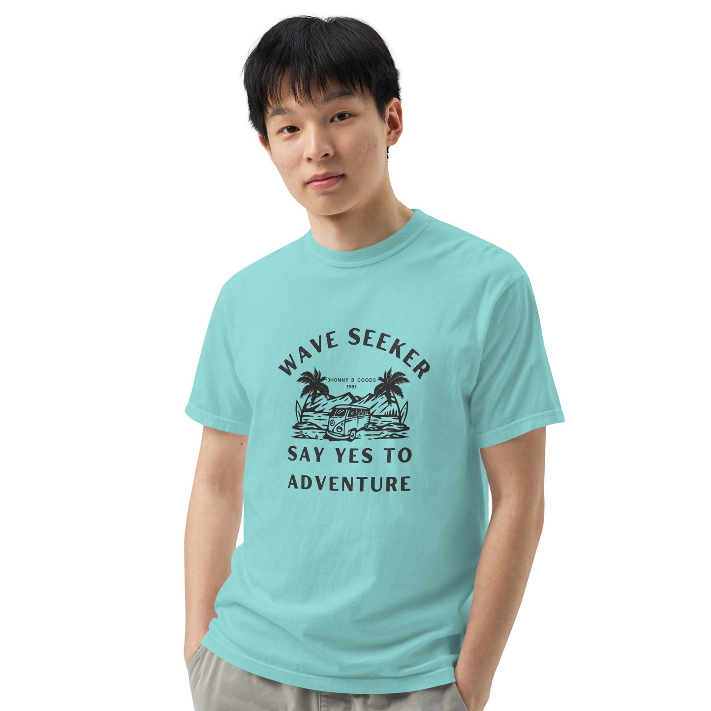 Wave Seeker Men garment-dyed heavyweight t-shirt - Jhonnybgoods