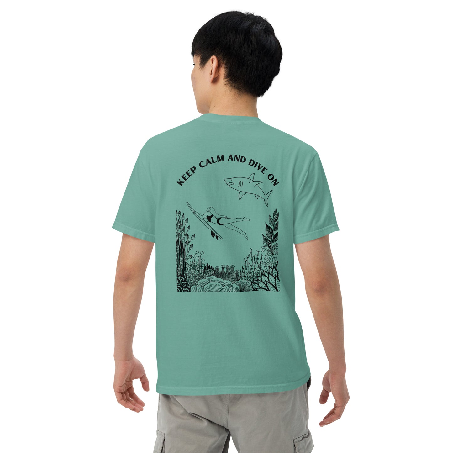 Keep Calm and Dive On Unisex garment-dyed heavyweight t-shirt - Jhonnybgoods