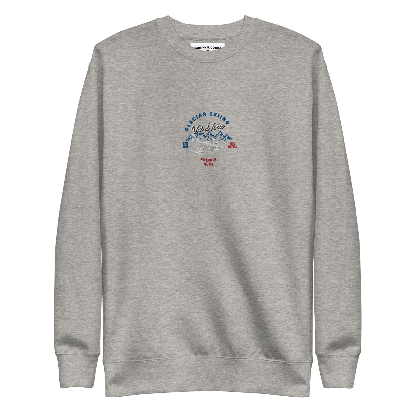Val D'isere Glacier Skiing Embroidered men Premium Sweatshirt - Jhonnybgoods