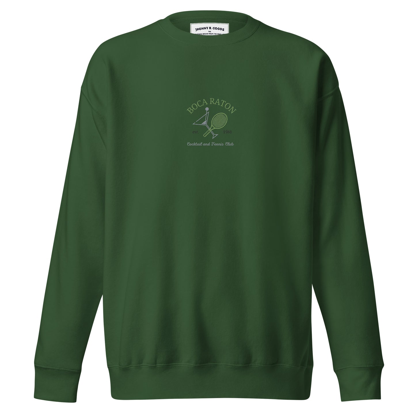 Boca Raton Cocktails & tennis Club Embroiderd men Premium Sweatshirt - Jhonnybgoods