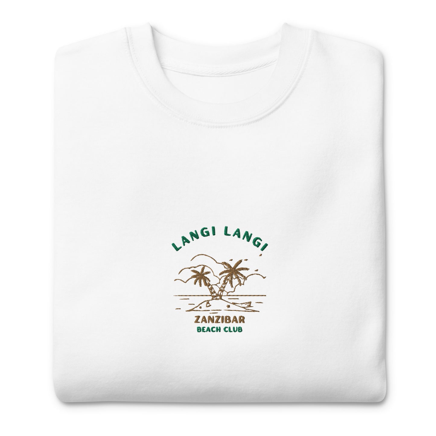 Langi Langi Zanzibar Beach Club Embroidered men Premium Sweatshirt - Jhonnybgoods