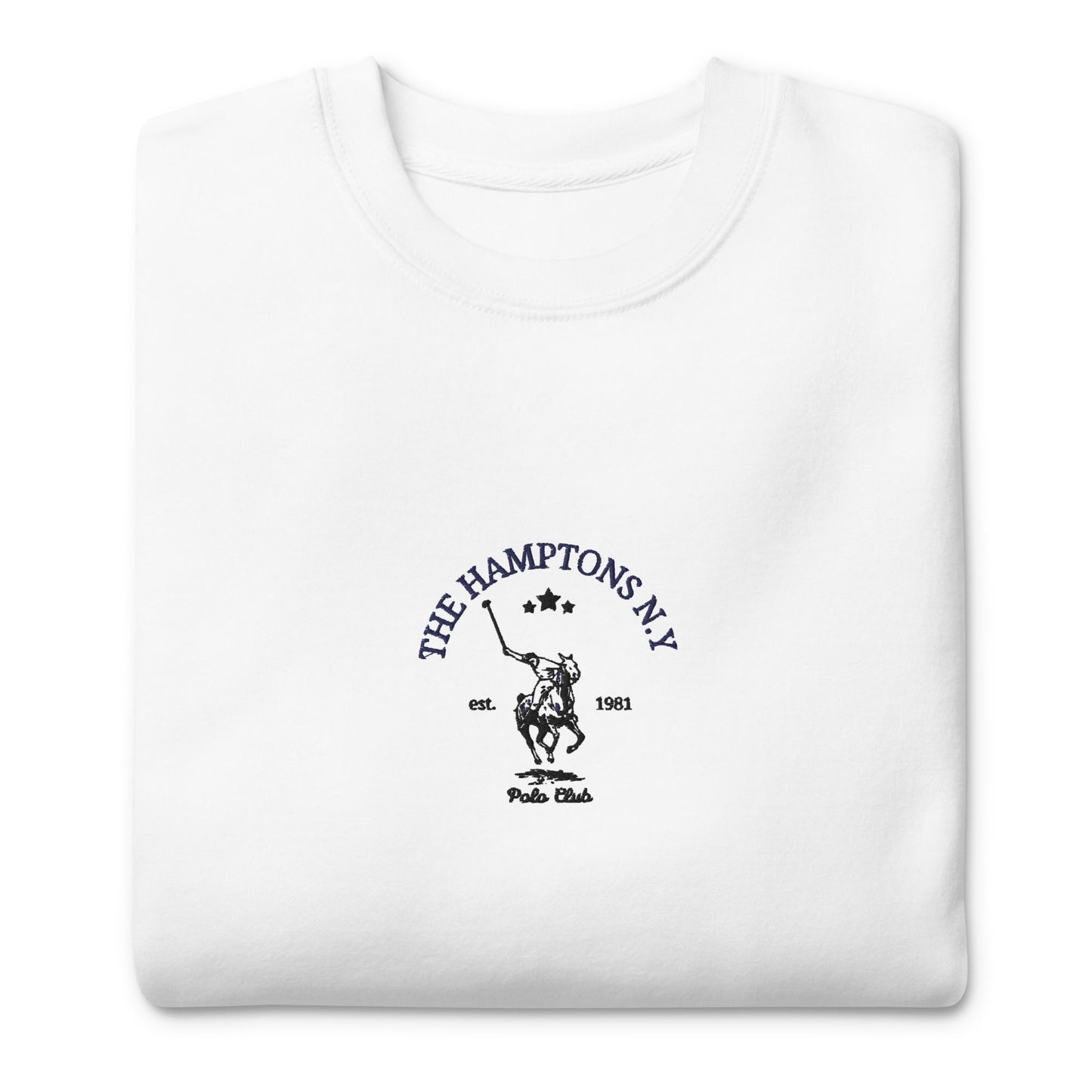 Hamptons white embroidered crewneck sweatshirt