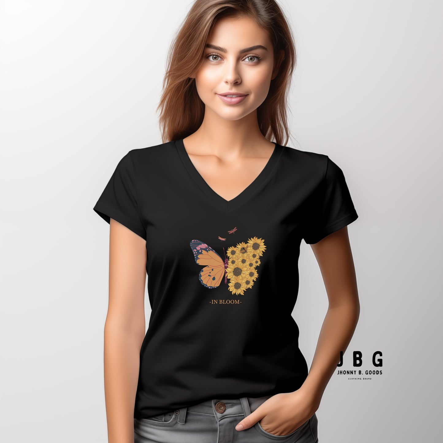 In Bloom women's Short Sleeve V-Neck T-Shirt