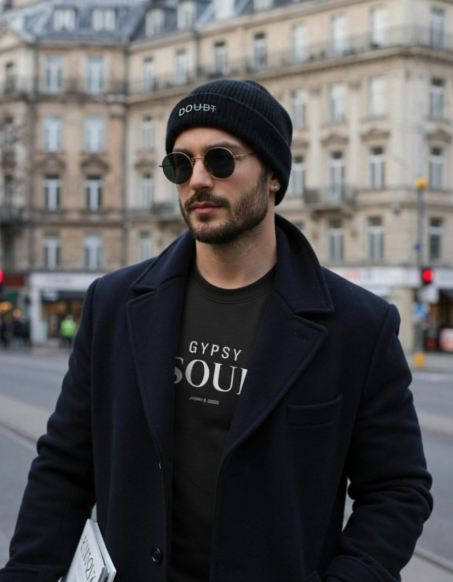 “DOUBT” Waffle Knit Beanie |  Embroidered Honeycomb Winter Hat