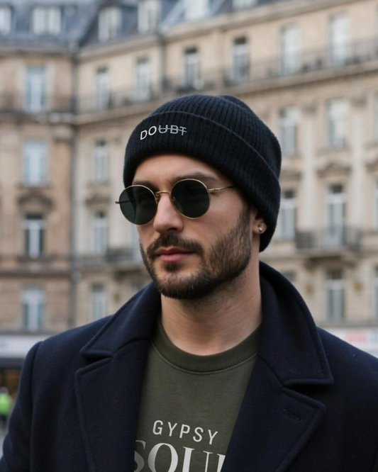 “DOUBT” Waffle Knit Beanie |  Embroidered Honeycomb Winter Hat