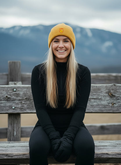 Lucky Duck Embroidered Pom-Pom Beanie | Cozy Winter Knit Hat
