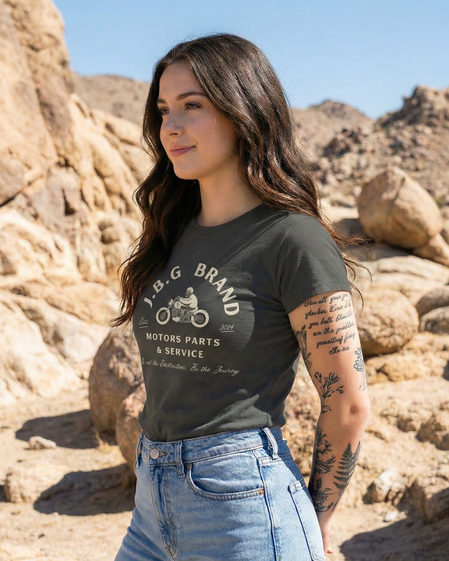 Not The Destination, It’s The Journey – Women’s High-Waisted T-Shirt | Vintage Moto Longline Tee