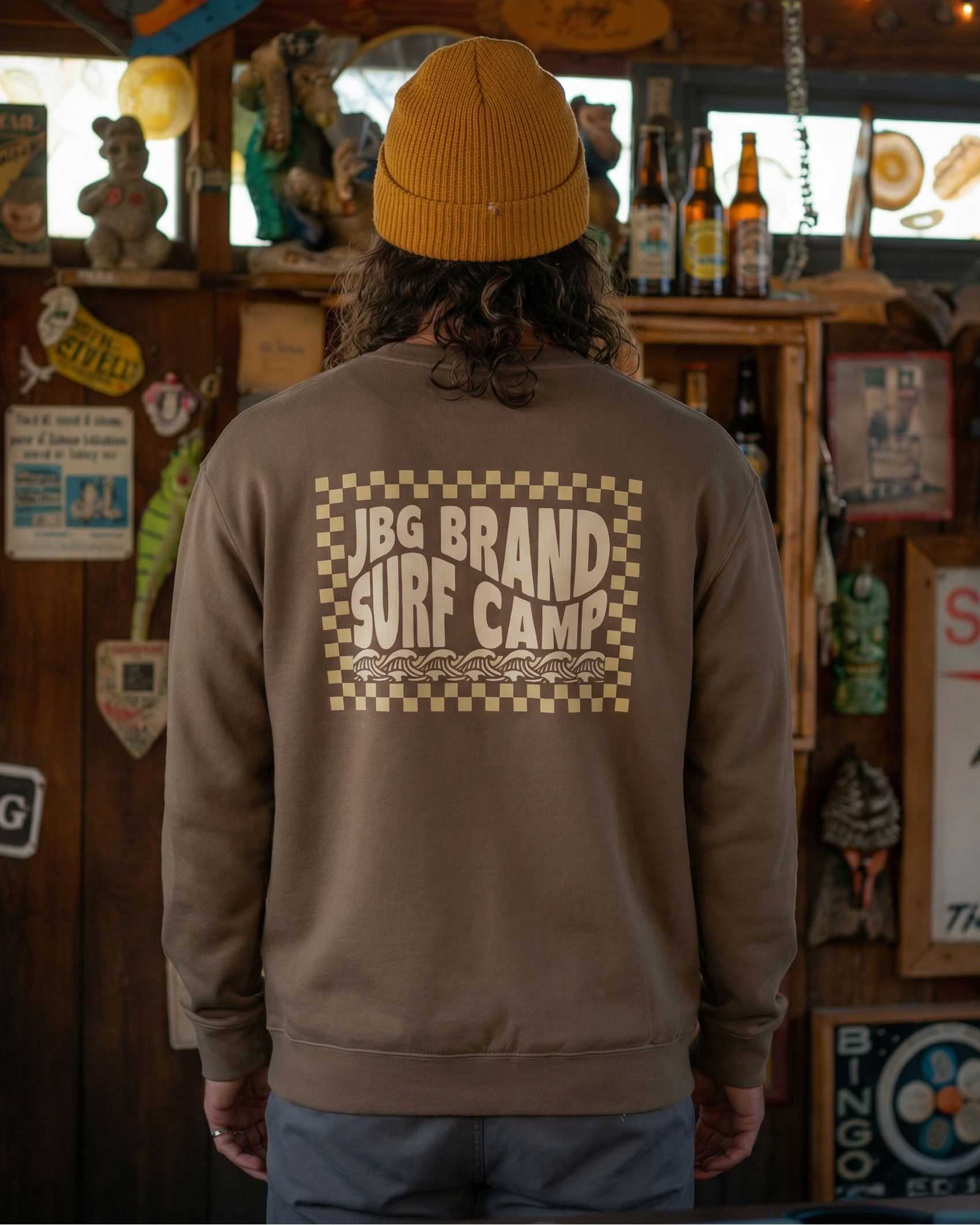 JBG Surf Camp - men's - Vintage Surf fleece sweatshirt - Jhonnybgoods