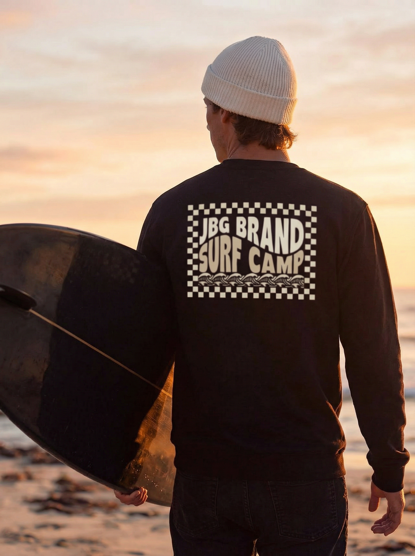 JBG Surf Camp – Men’s Vintage Surf Fleece Sweatshirt - Jhonnybgoods