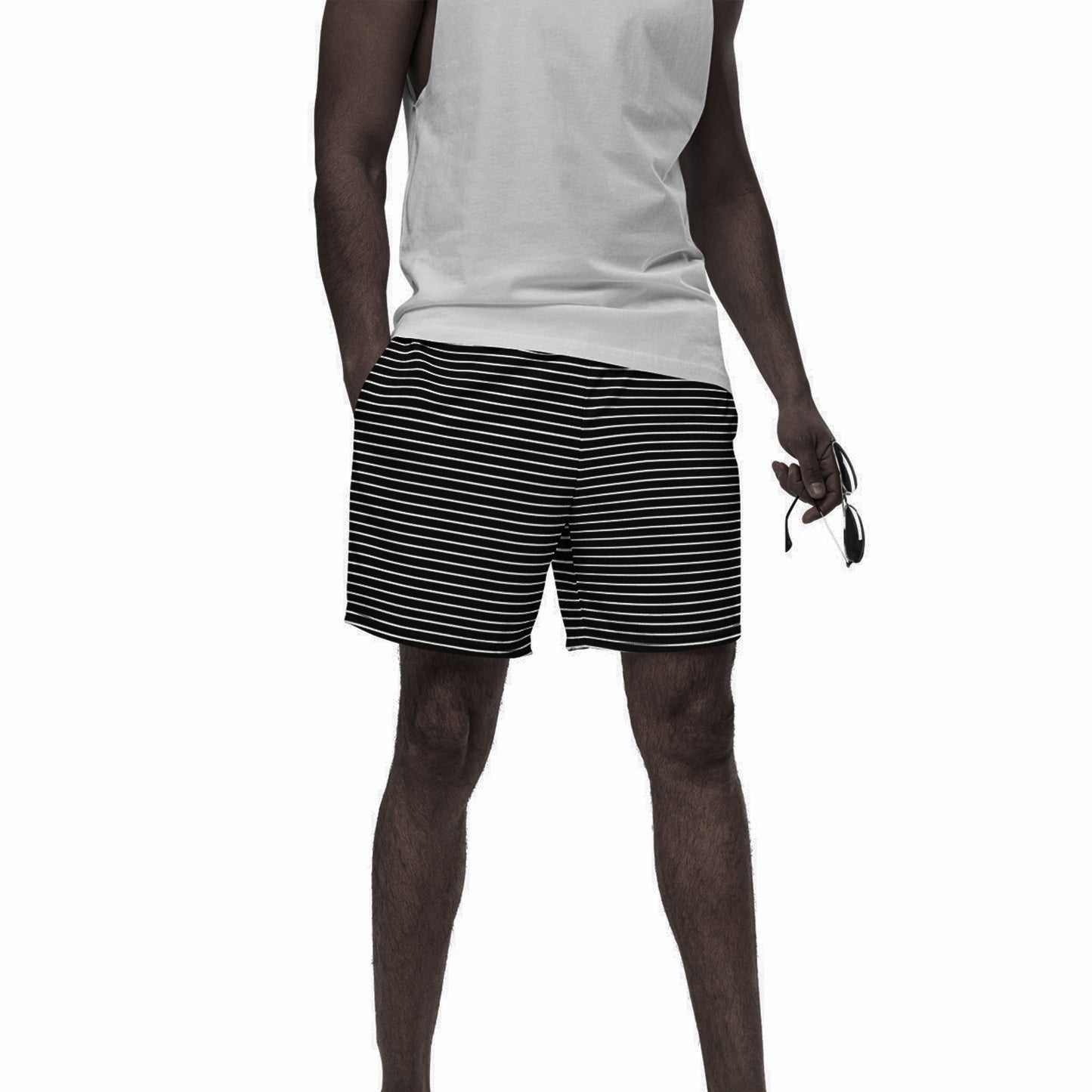 Men's Stripes B&W swim trunks