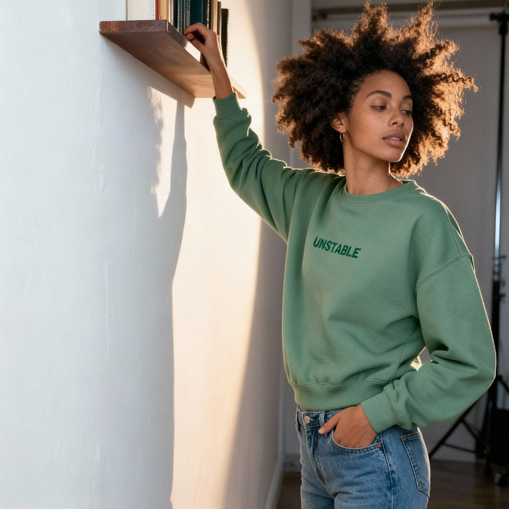 Unstable - Women's embroiderd garment-dyed sweatshirt