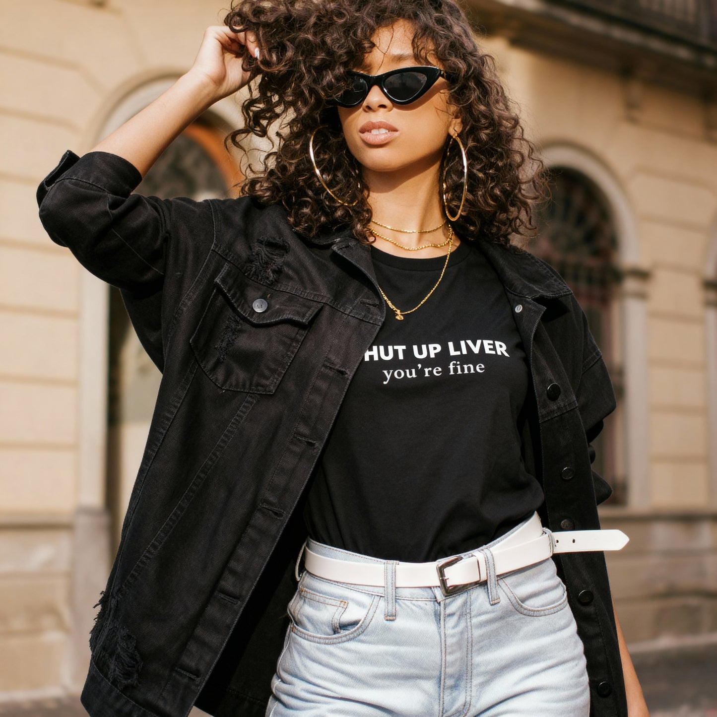 Shut up Liver Women’s high-waisted t-shirt