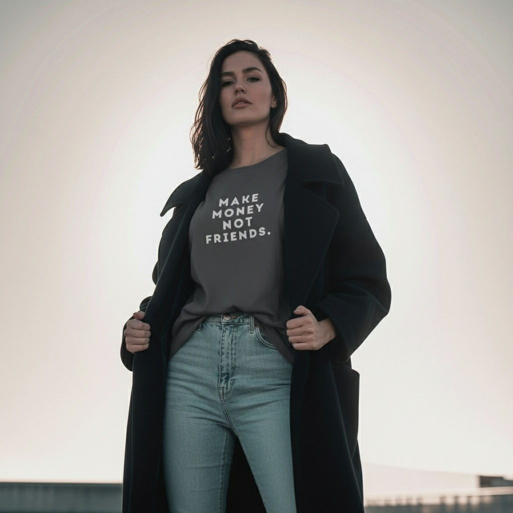 Make Money Not Friends Oversized faded t-shirt - Jhonnybgoods