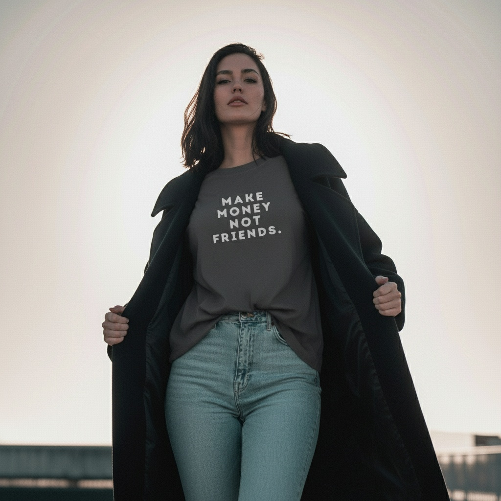 Make Money Not Friends Oversized faded t-shirt - Jhonnybgoods