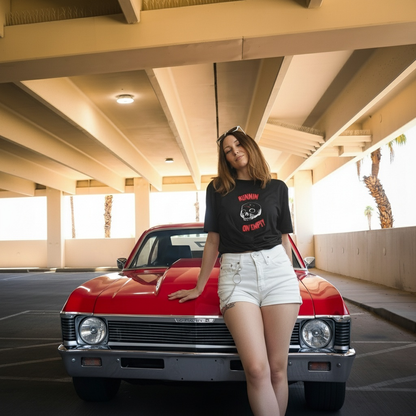 Runnin on empty women's garment-dyed heavyweight t-shirt - Jhonnybgoods