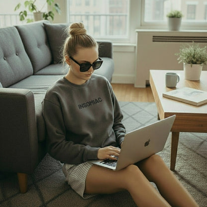 Insomniac - Women's embroidered garment-dyed sweatshirt