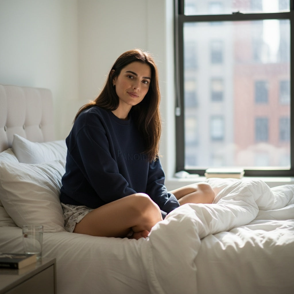 Paranoid - Women's Embroiderd vintage washed sweatshirt