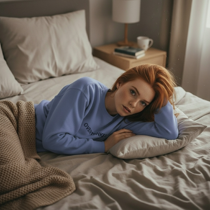 Overthinker - Women's embroidered vintage washed sweatshirt