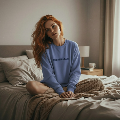 Overthinker - Women's embroidered vintage washed sweatshirt