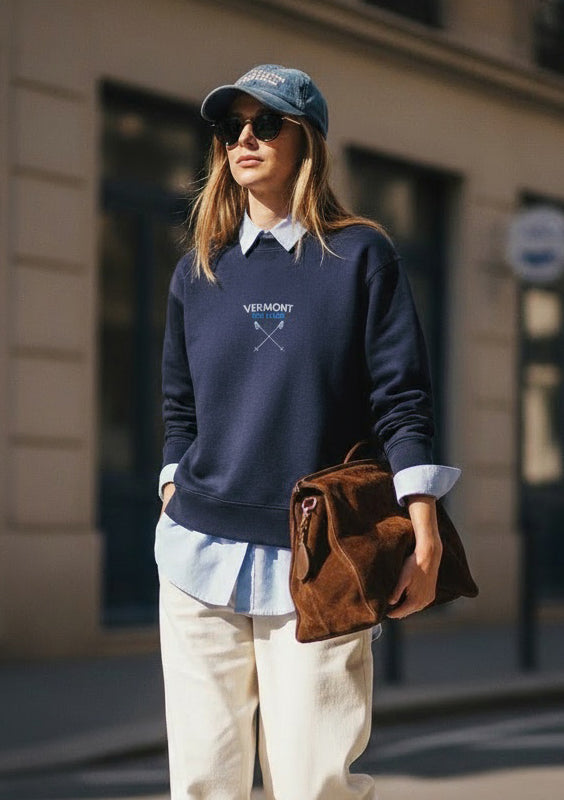 Vermont Ski Club Embroidered women's Premium Sweatshirt - Jhonnybgoods