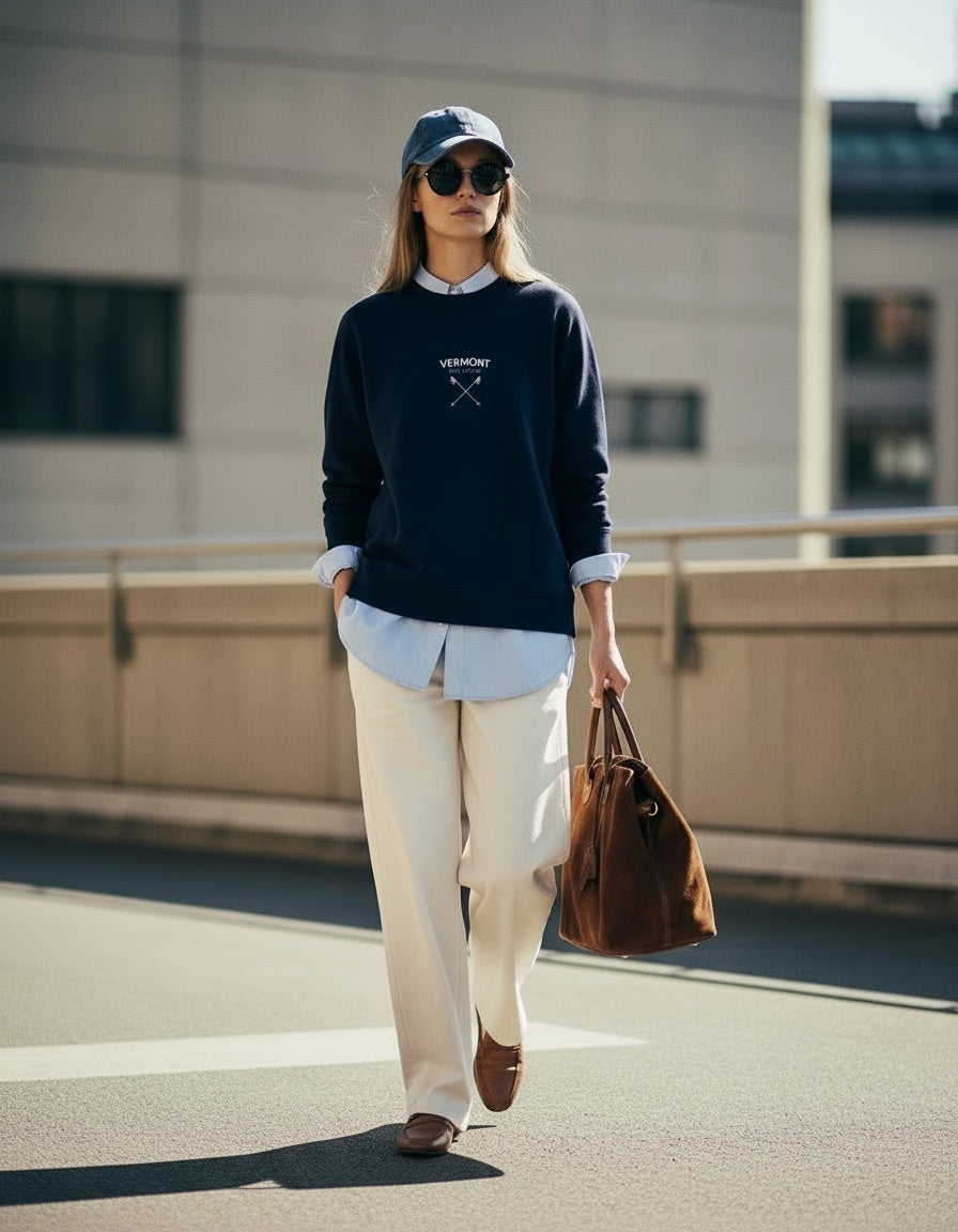 Vermont Ski Club Embroidered women's Premium Sweatshirt - Jhonnybgoods