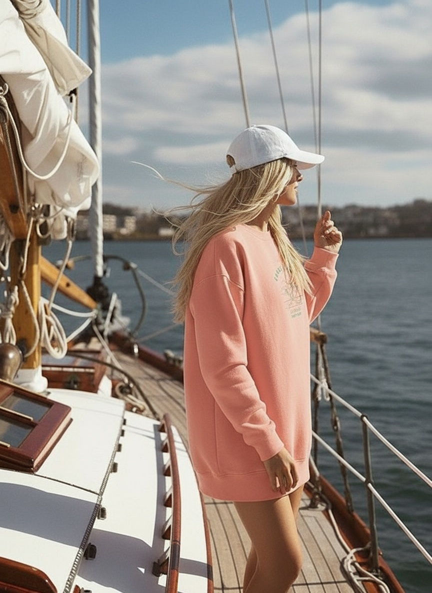 Langi Langi Zanzibar Beach Club Embroidered women's Premium Sweatshirt - Jhonnybgoods