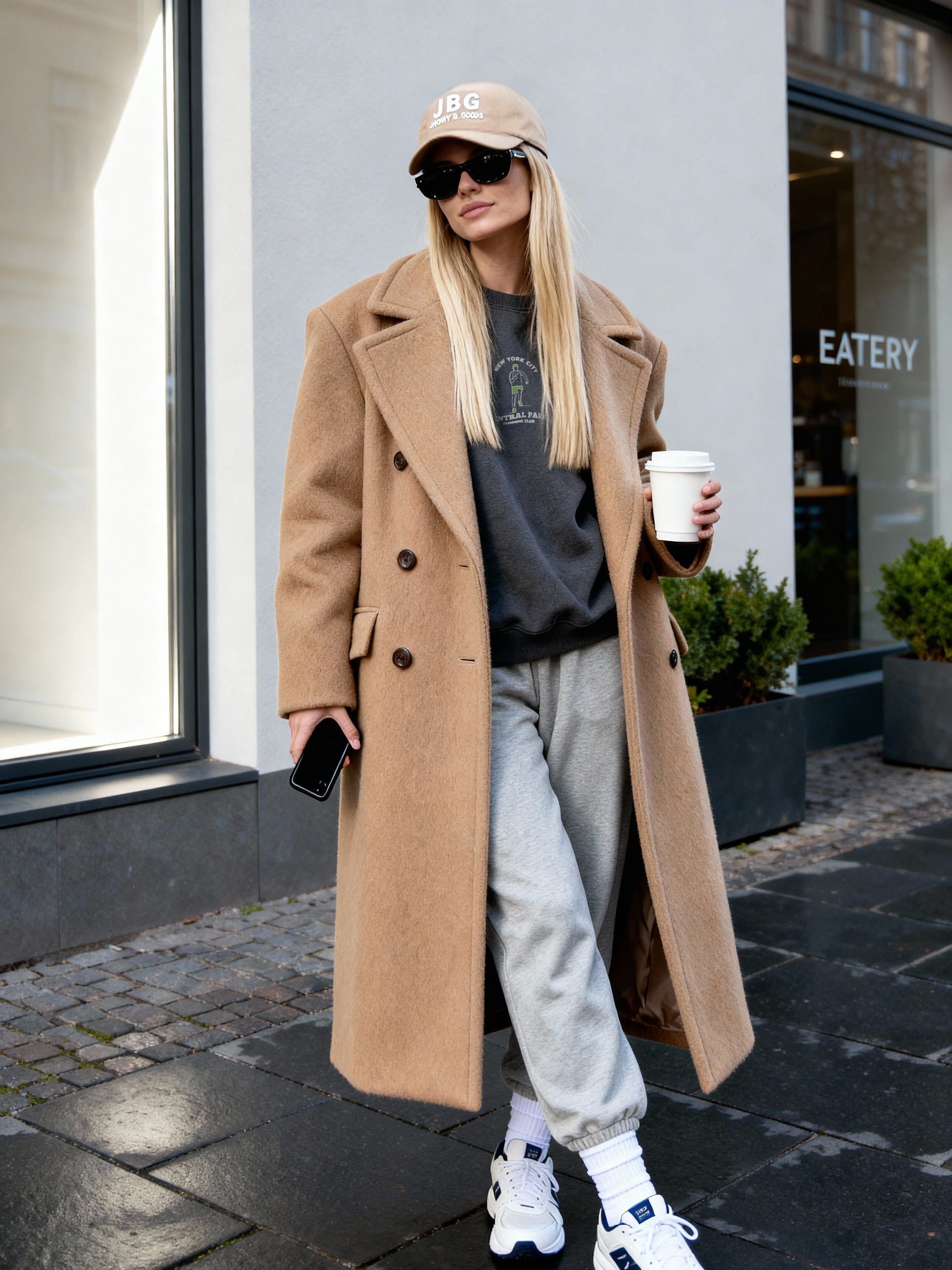 New York Central Park Running Club Embroidered Sweatshirt – unisex cotton blend, classic fit, soft fleece interior, city running style