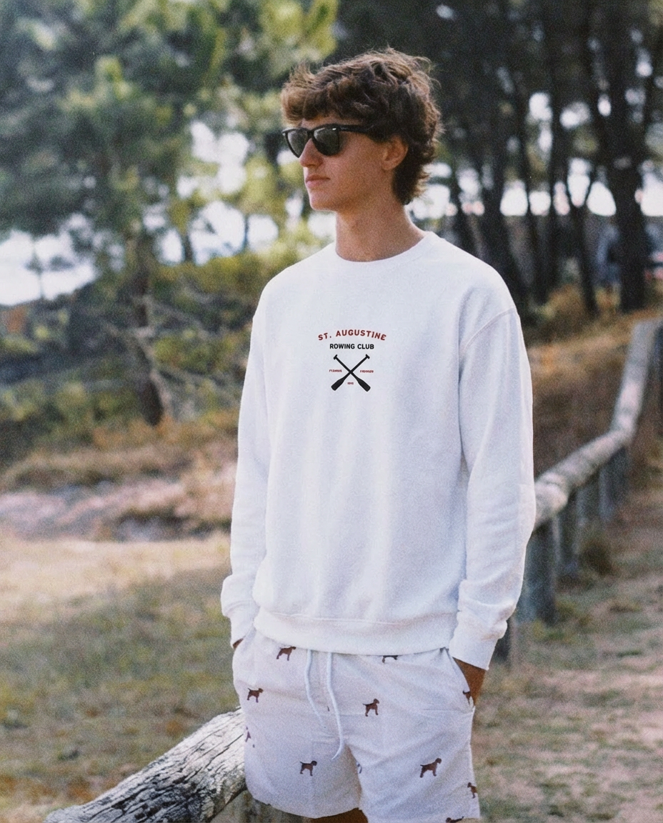 St. Augustine Rowing Club – Embroidered Men’s Premium Sweatshirt (Black) - Jhonnybgoods