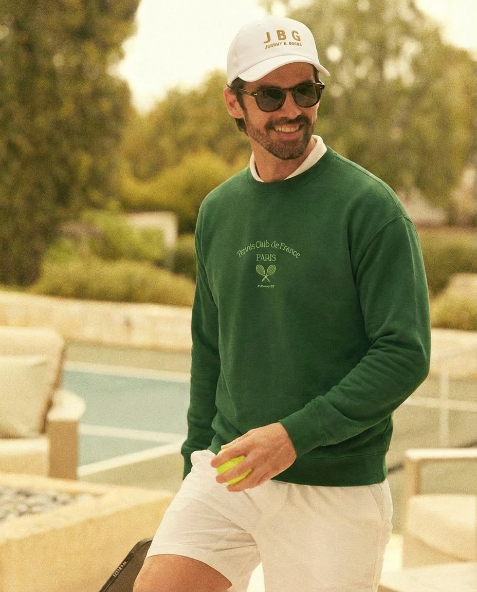 Paris Tennis Club Embroidered men Premium Sweatshirt - Jhonnybgoods