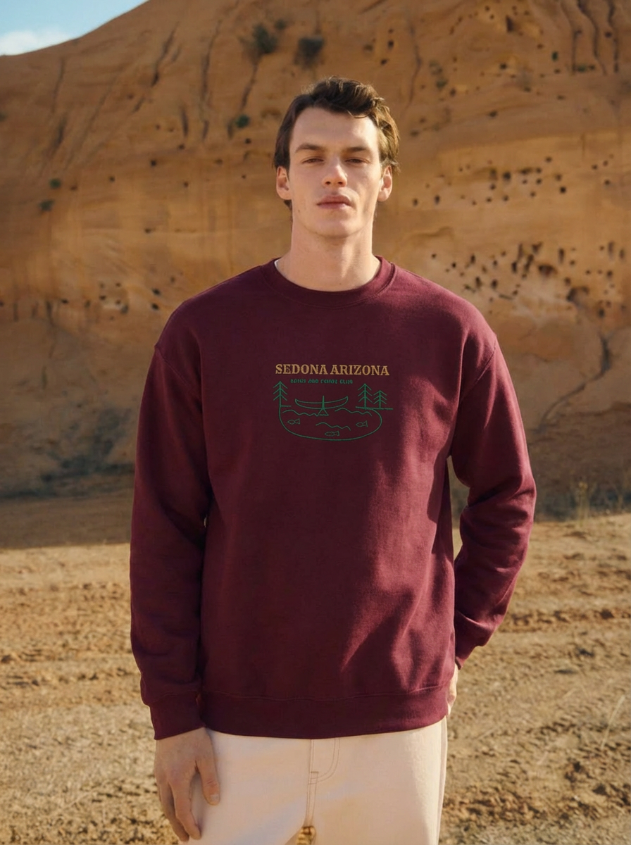 Sedona Arizona Kayak & Canoe Club -  men's Embroidered Sweatshirt - Jhonnybgoods