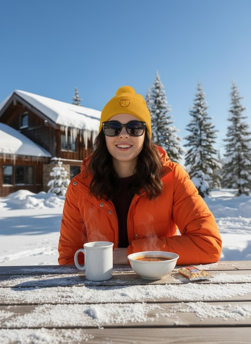 Lucky Duck Embroidered Pom-Pom Beanie | Cozy Winter Knit Hat