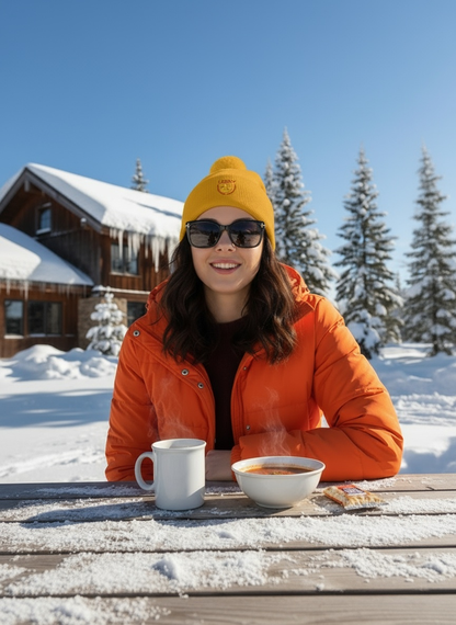 Lucky Duck Embroidered Pom-Pom Beanie | Cozy Winter Knit Hat