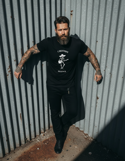 I Destroy Silence men's garment-dyed heavyweight t-shirt - Jhonnybgoods