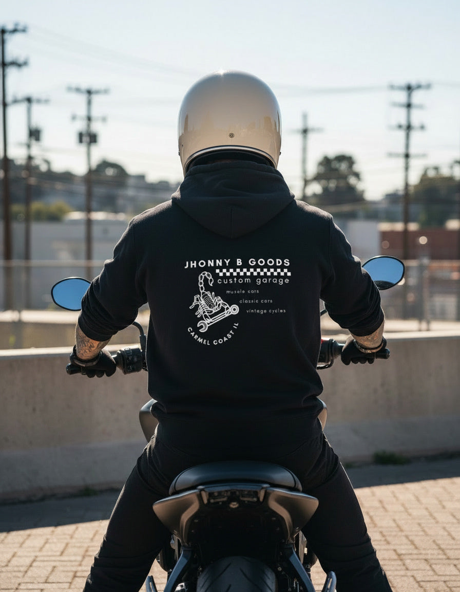 Custom Garage Men’s Heavy Blend Zip Hoodie – Soft Fleece, Metal Zipper, Retro Garage Style - Jhonnybgoods