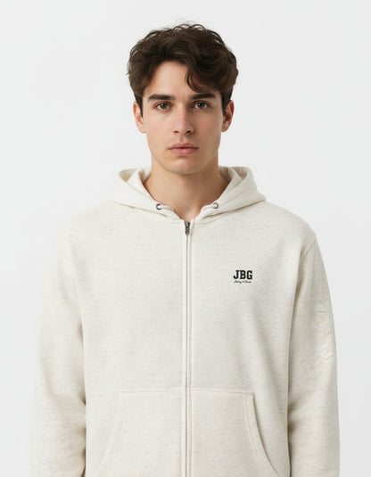 Jhonny B Goods Road Trip Men’s Premium Full Zip Hoodie – Soft, Warm, Recycled Cotton Blend