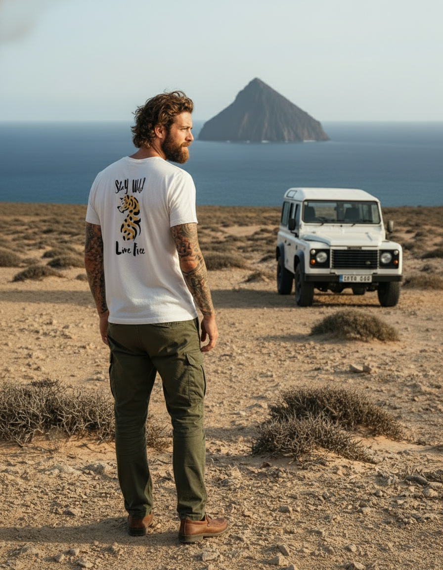 Stay Wild Live Free men garment-dyed heavyweight t-shirt - Jhonnybgoods