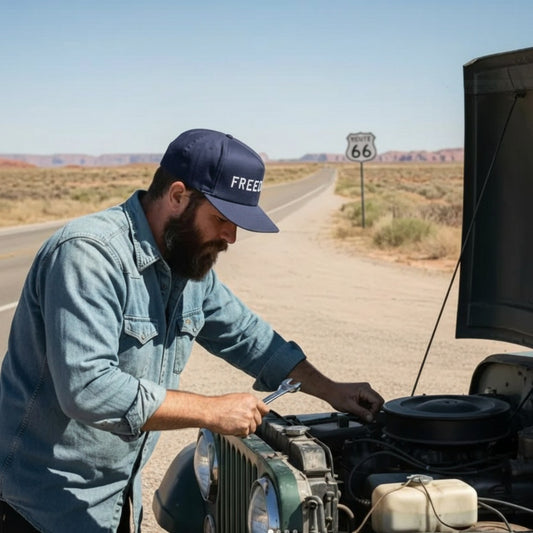 Freedom Navy Blue - Embroiderd Structured Hat