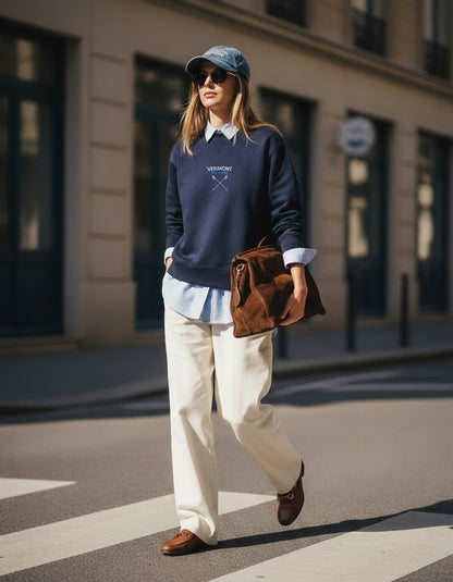 Vermont Ski Club Embroidered women's Premium Sweatshirt - Jhonnybgoods