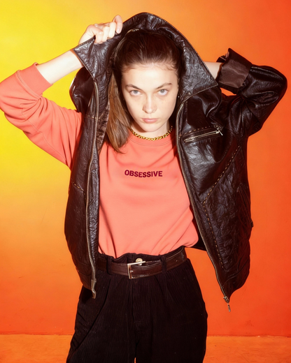 Obsessive - Women's embroiderd garment-dyed sweatshirt