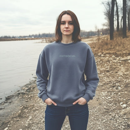 Antisocial - Women's Embroidered garment-dyed sweatshirt
