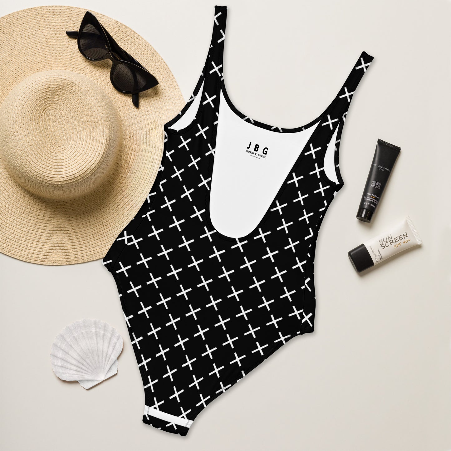 One-Piece X pattern Swimsuit