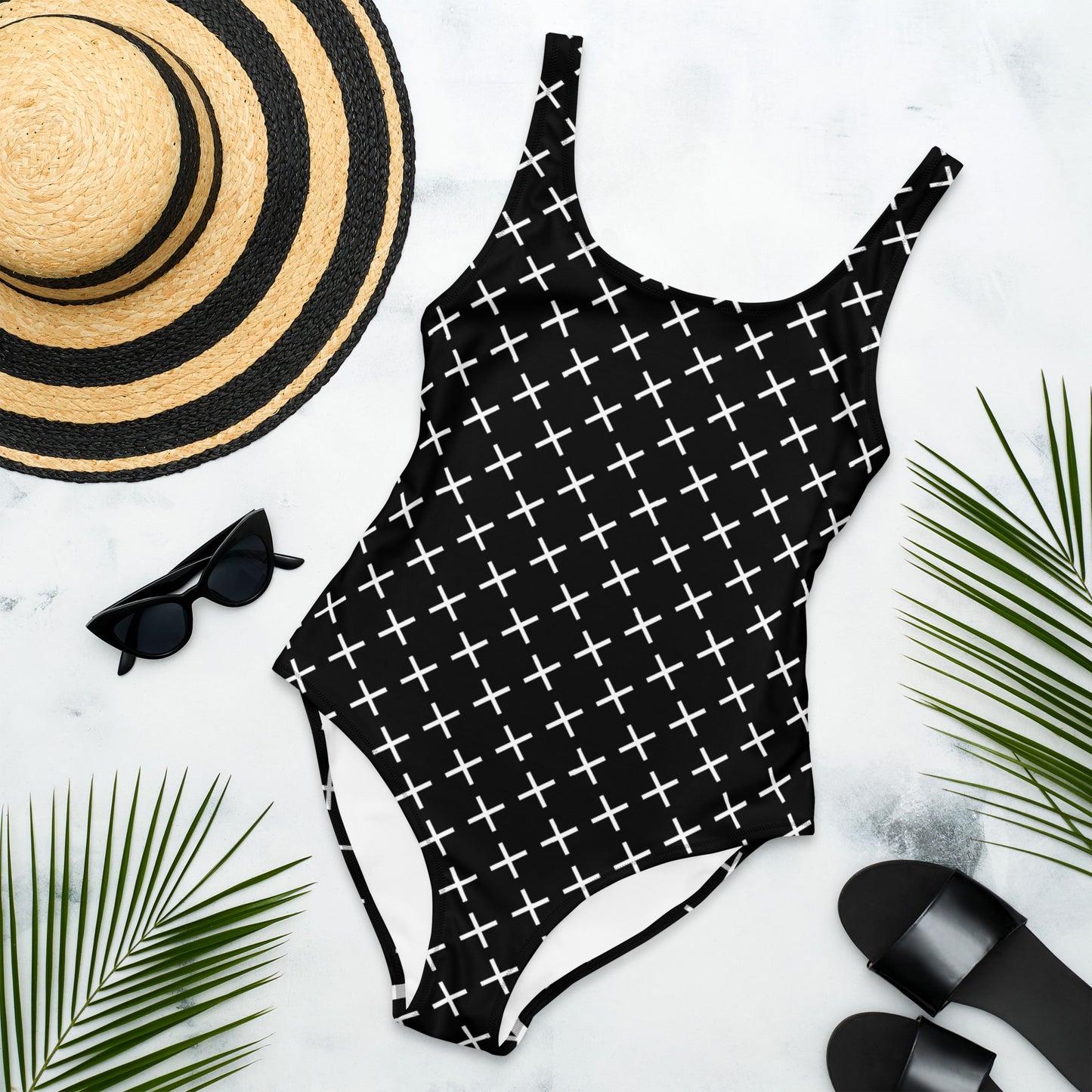 One-Piece X pattern Swimsuit