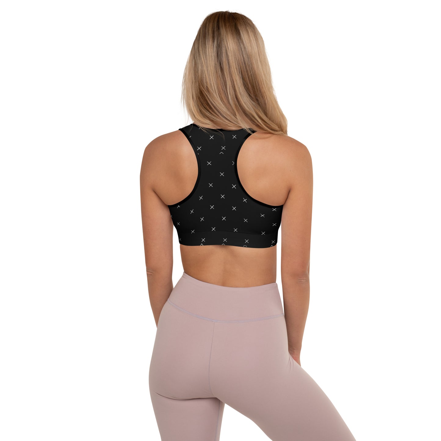 X Pattern Padded Sports Bra