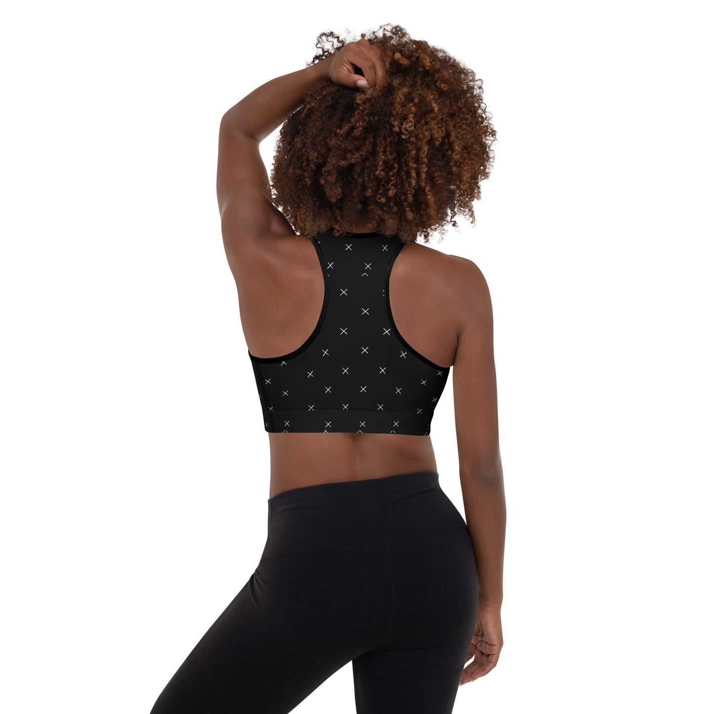 X Pattern Padded Sports Bra