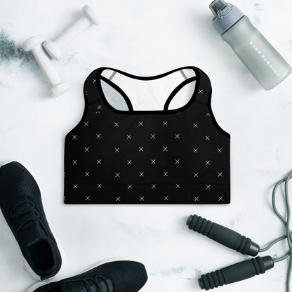 X Pattern Padded Sports Bra