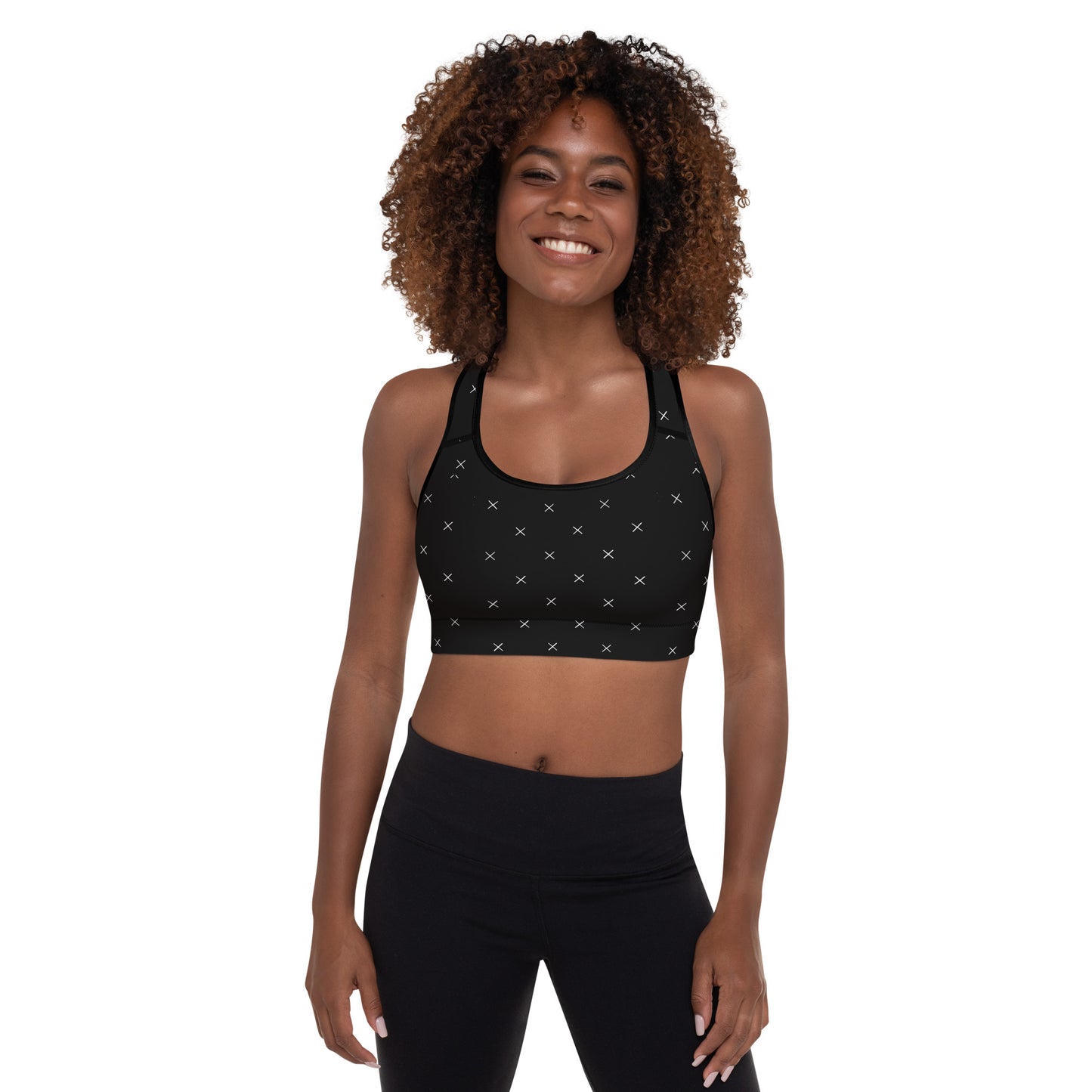 X Pattern Padded Sports Bra