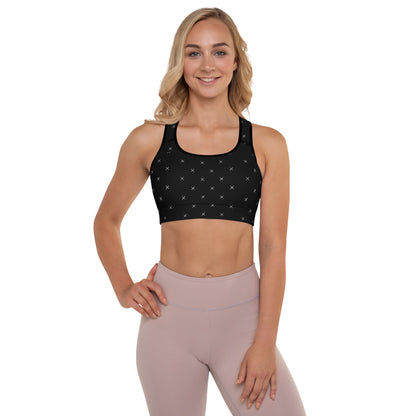 X Pattern Padded Sports Bra