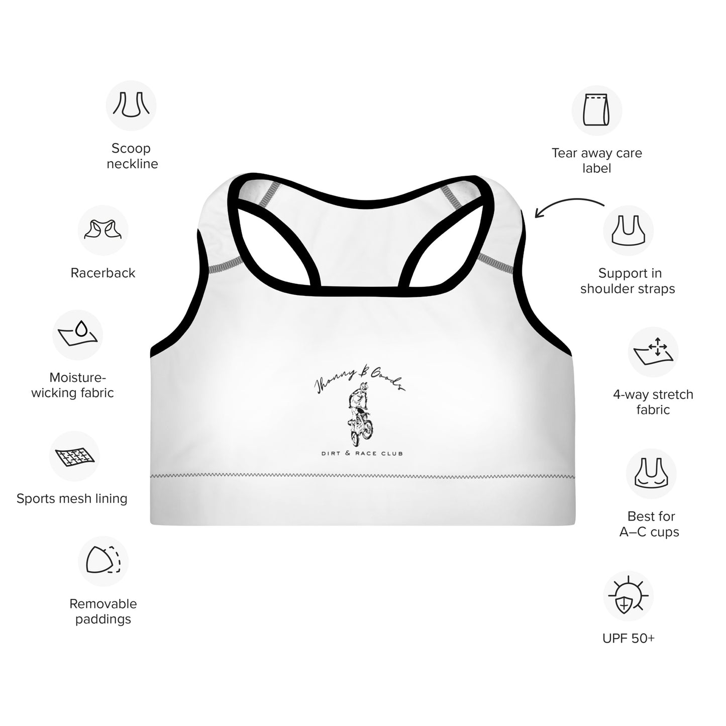 Dirt Bike Padded Sports Bra